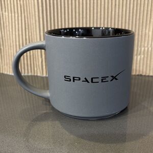 SpaceX Dragon Mug Coffee Tea - Gray Black Elon Ceramic Large Dragon Head 3.5x4”
